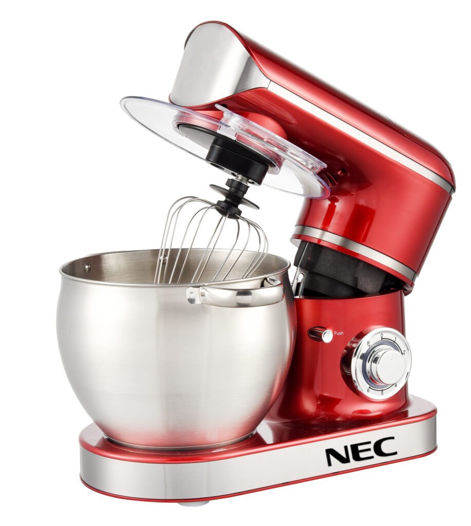 مضرب عجان بوعاء سعة 9 لتر بـ 6 سرعات بقدرة 1600 وات من NEC موديل BS-1600 ومقاسات6.2 لنرعادى وبالمفرمة والدورق